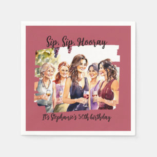 Funny Fall Wine Tasting Woman's 50th Birthday Napkins