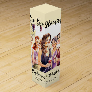 Funny Fall Wine Tasting Woman's 50th Birthday Wine Box