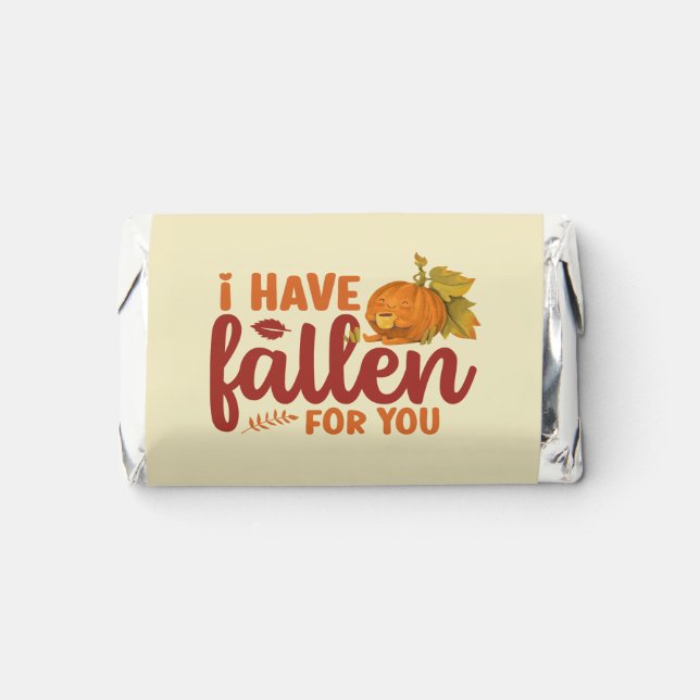 Funny Fallen For You Autumn Fall Valentine's Day Hershey's Miniatures (Front)