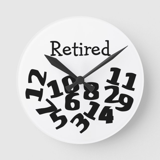Funny Fallen Numbers Round Clock (Front)