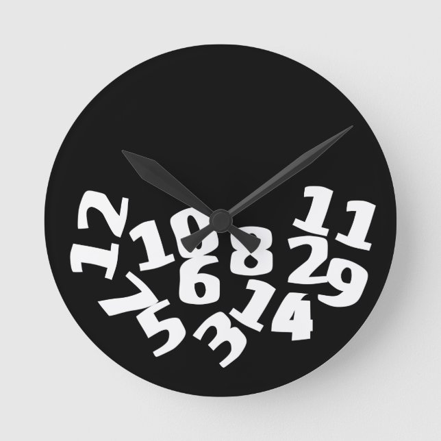 Funny Fallen Numbers Round Clock (Front)