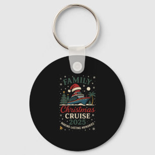 Funny Family Christmas Cruise 2025 Festive Travel  Keychain