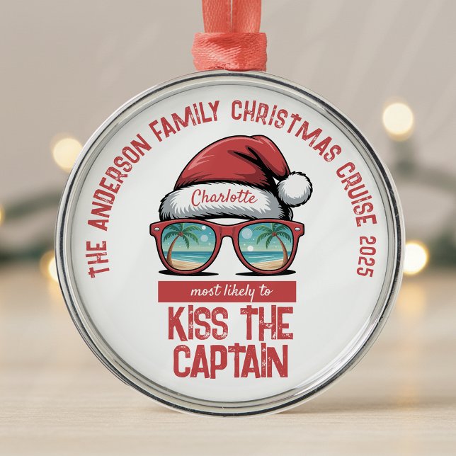 Funny Family Christmas Cruise Metal Ornament (Creator Uploaded)