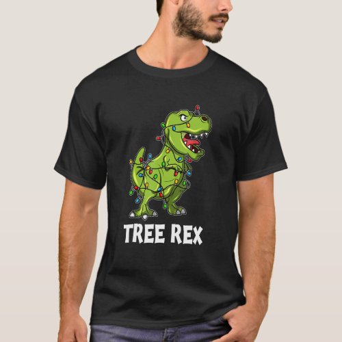 Funny Family Christmas Dinosaur Tree Rex Pajamas B T_Shirt