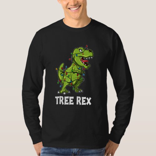 Funny Family Christmas Dinosaur Tree Rex Pajamas B T_Shirt