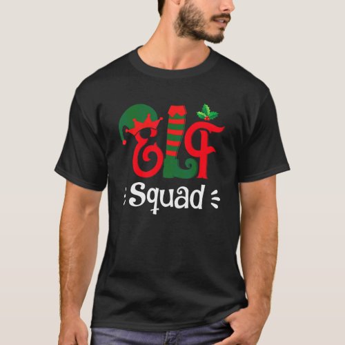 Funny Family Christmas Matching Holiday Group Elf  T-Shirt