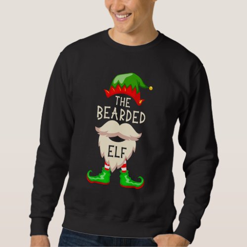 Funny Family Christmas The Bearded Elf Cute Xmas H Sweatshirt