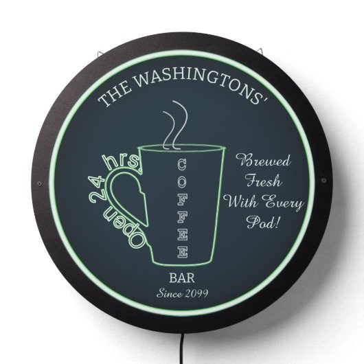 Funny Family Coffee Bar LED Sign (Lights Off)