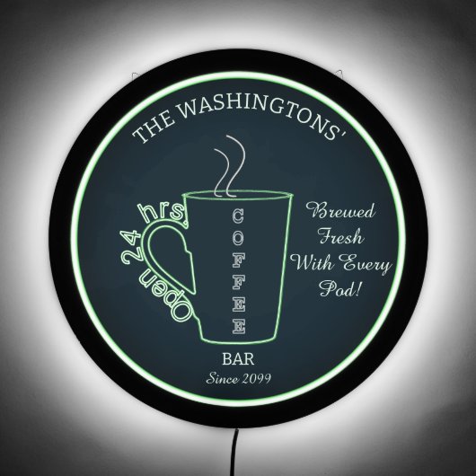 Funny Family Coffee Bar LED Sign (Front)