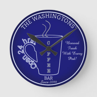 Funny Family Coffee Bar Wall Clock