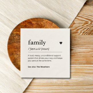 Funny Family Custom Definition Modern Dinner Napkins