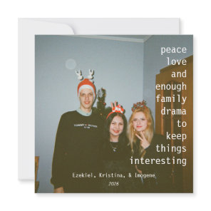 Funny Family Drama Photo Holiday Card
