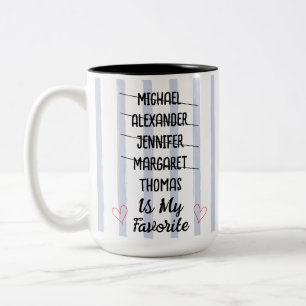 Funny Family Favorite Child Personalized Names Two-Tone Coffee Mug