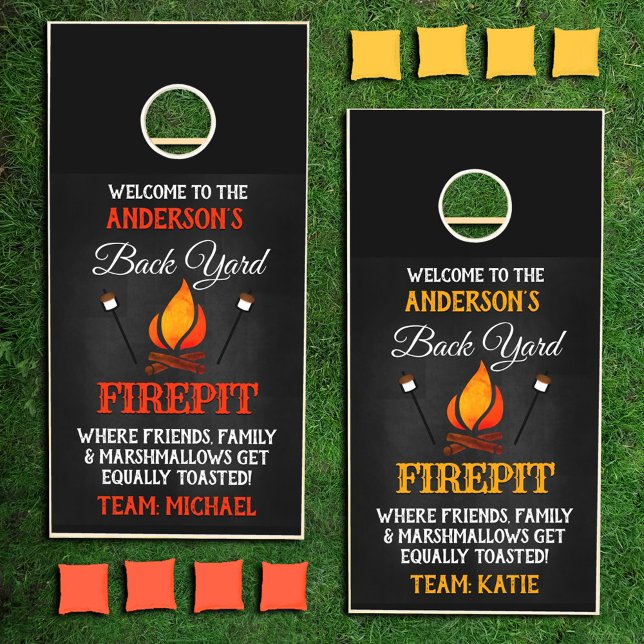 Funny Family Fire Pit  Personalized Cornhole Set (Creator Uploaded)