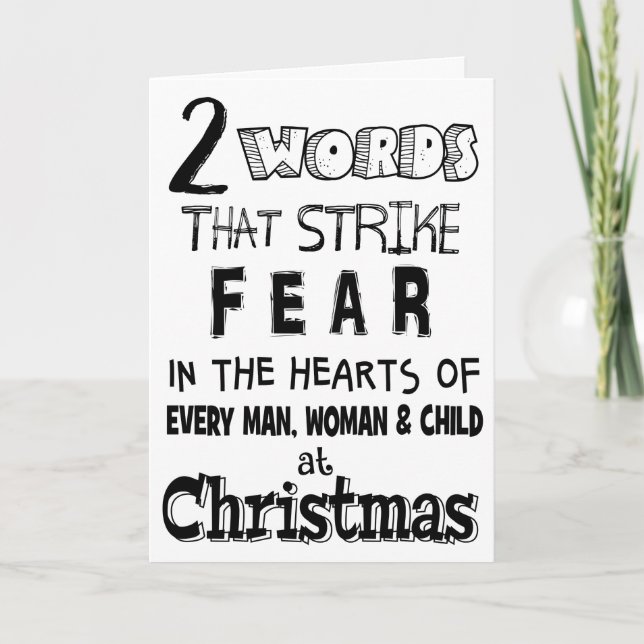 Funny Family Friends Christmas Gift Warning Card (Front)