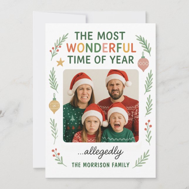 Funny Family Fun Customizable Christmas Card (Front)