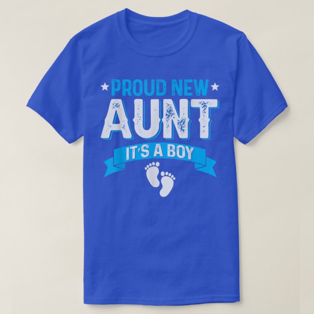 Funny Family Gender Reveal Proud New Aunt It's A B T-Shirt (Design Front)