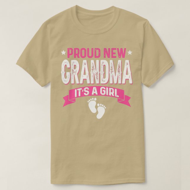 Funny Family Gender Reveal Proud New Grandma It's  T-Shirt (Design Front)