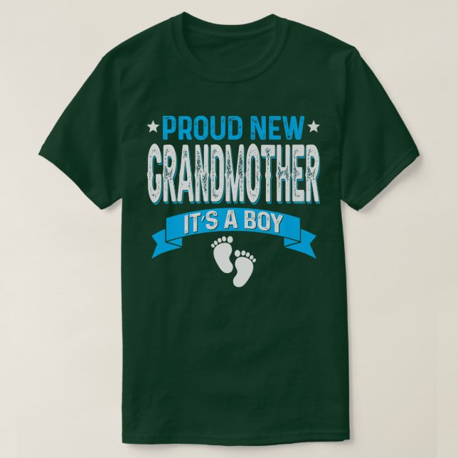 Funny Family Gender Reveal Proud New Grandmother I T-Shirt (Design Front)