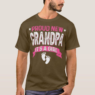 Funny Family Gender Reveal Proud New Grandpa It's  T-Shirt