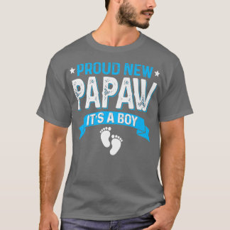 Funny Family Gender Reveal Proud New Papaw It's A  T-Shirt