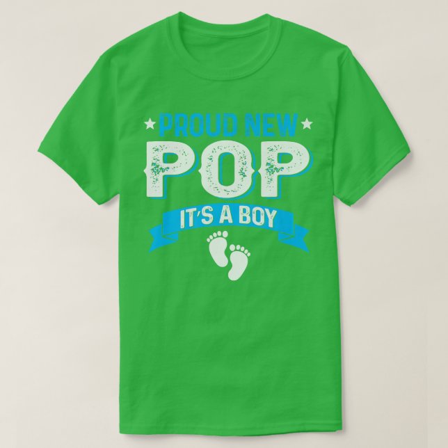 Funny Family Gender Reveal Proud New Pop It's A Bo T-Shirt (Design Front)