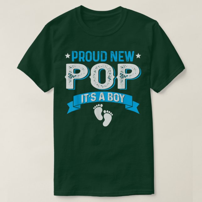 Funny Family Gender Reveal Proud New Pop It's A Bo T-Shirt (Design Front)