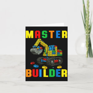 Funny Family Master Builder Building Bricks Blocks Card