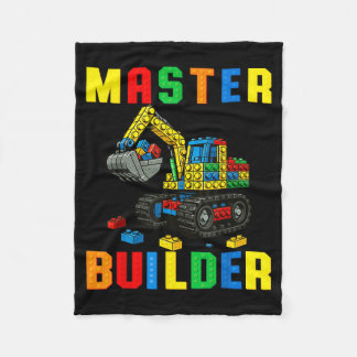 Funny Family Master Builder Building Bricks Blocks Fleece Blanket