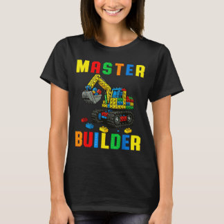 Funny Family Master Builder Building Bricks Blocks T-Shirt