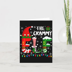 Funny Family Matching Pajamas Grammy Elf Christmas Card