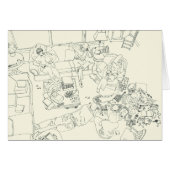 Funny Family Mess in the Lounge Line Drawing Art (Front Horizontal)