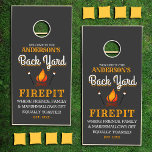 Funny Family Name Fire Pit  Personalized Cornhole Set<br><div class="desc">Fun,  personalized cornhole set that reads "welcome to our "family name" back yard fire pit,  where friends,  family and marshmallows get equally toasted",  with fun little bonfire and toasted marshmallow graphic elements.  Leave it as is,  or personalized with your own witty saying.</div>
