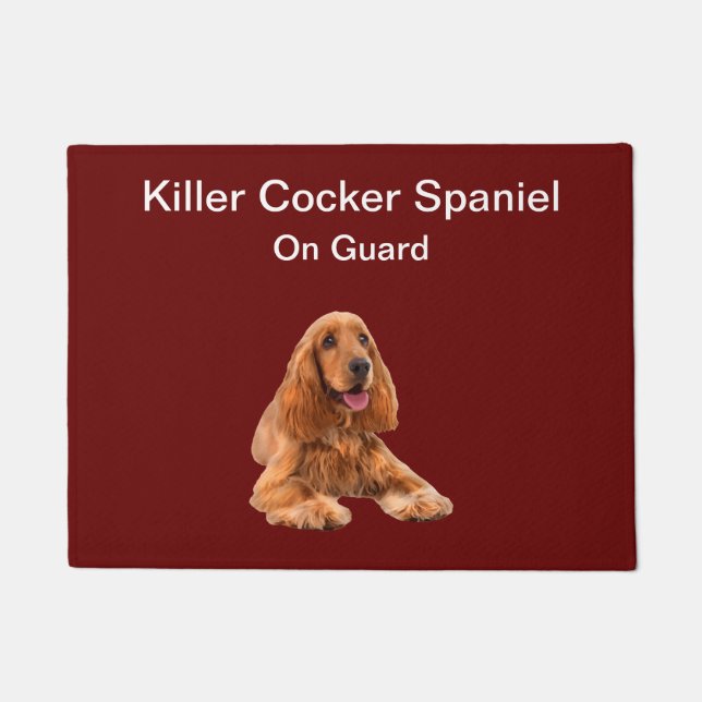 Funny Family Pet Cocker Spaniel Dog Theme Doormat (Front)