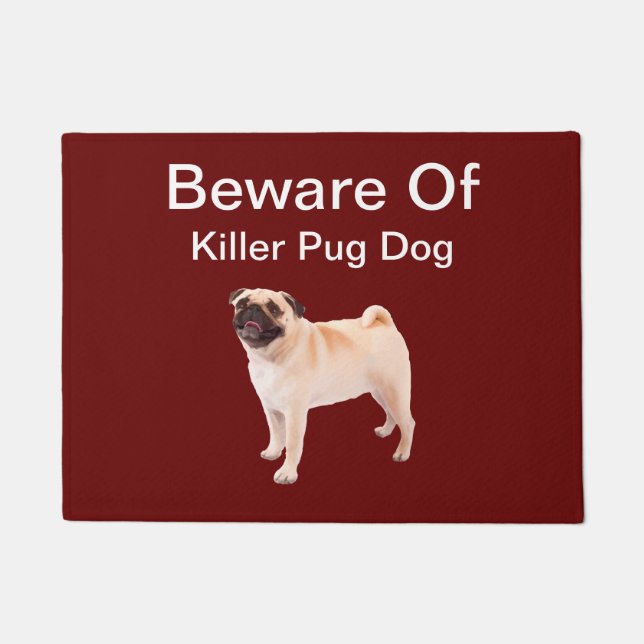 Funny Family Pet Pug Dog Theme Doormat (Front)