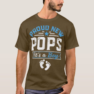 Funny Family Proud New Pops It's A Boy Gender Reve T-Shirt