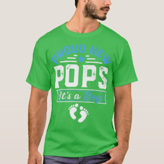 Funny Family Proud New Pops It's A Boy Gender Reve T-Shirt