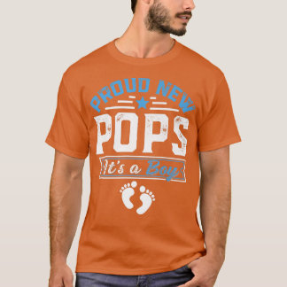 Funny Family Proud New Pops It's A Boy Gender Reve T-Shirt