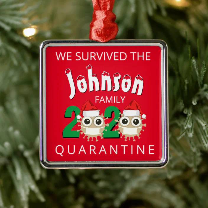 Personalized Survived Family of 3 Ornament 2020 Covid Quarantine Family Christmas Holiday Decorations