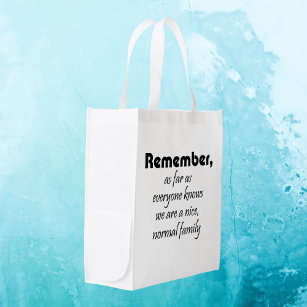 Funny family quotes reusable tote bags gag gifts