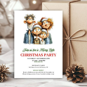 Funny Family Red Green Christmas Party Invitation
