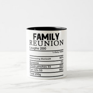 Funny Family Reunion Nutrition Facts Two-Tone Coffee Mug