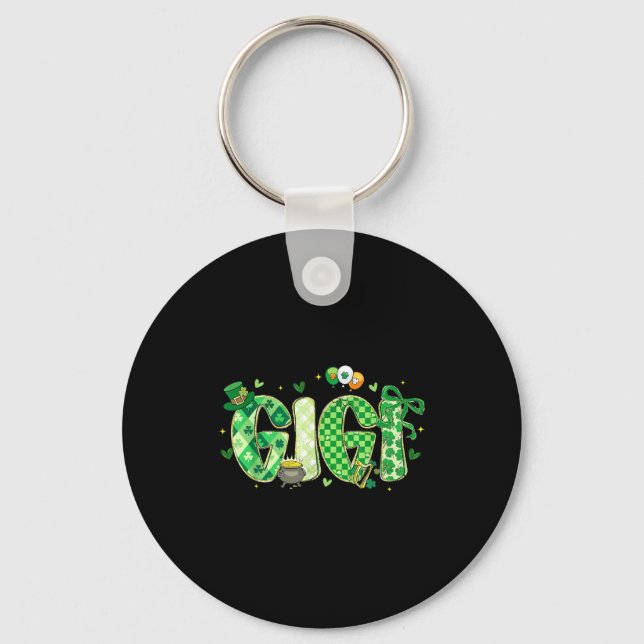 Funny Family St Patricks Day Graphic Art Keychain (Front)