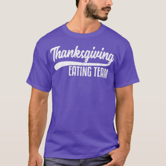 Funny Family Thanksgiving Eating Team Distressed T-Shirt
