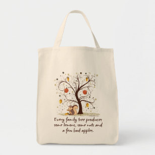 Funny Family Tree Design Tote Bag