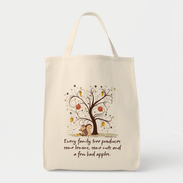 Funny Family Tree Design Tote Bag (Front)