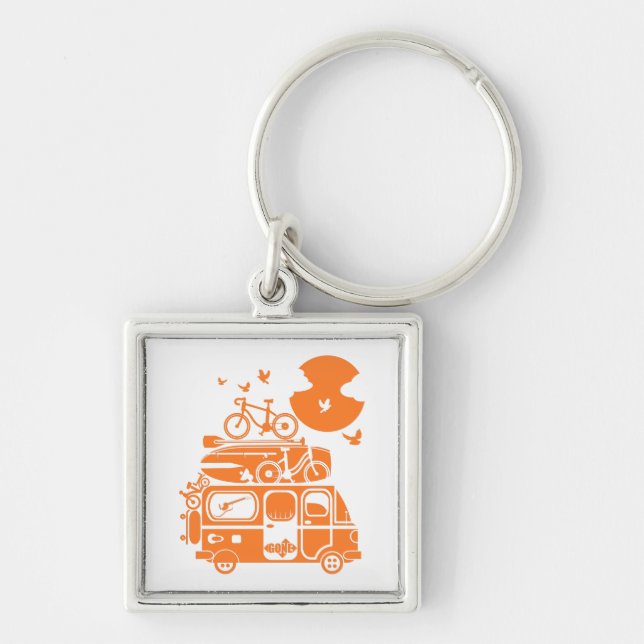 Funny family vacation campervan keychain (Front)