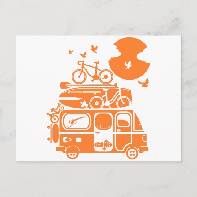 Funny family vacation campervan postcard (Front)