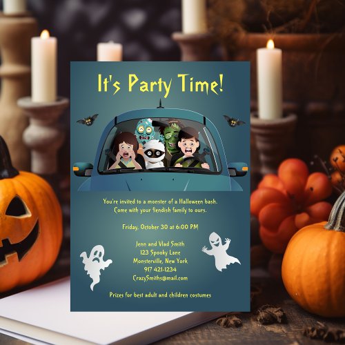 Funny Family Vacation Halloween Nightmare Invitation Postcard