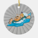 Funny Family Whitewater Rafting Cartoon Ceramic Ornament at Zazzle